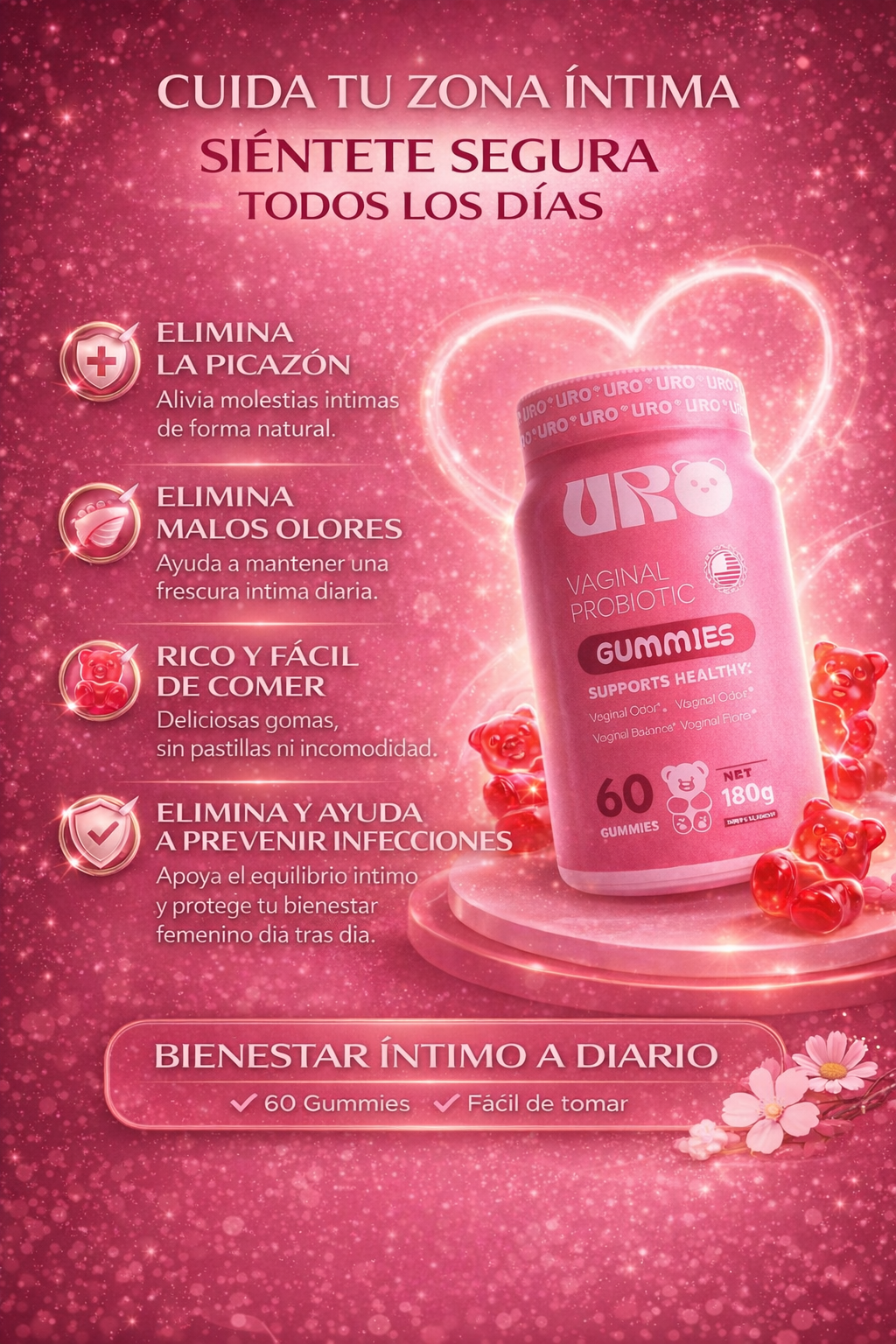 UroVita™ – Gomitas  que Ayudan a Prevenir Infecciones y Eliminar Bacterias